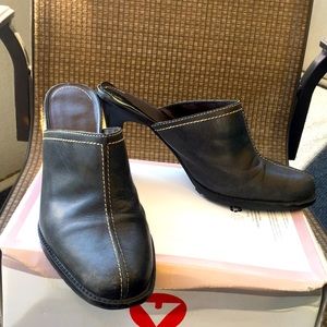 Navy blue slip on 4” heels